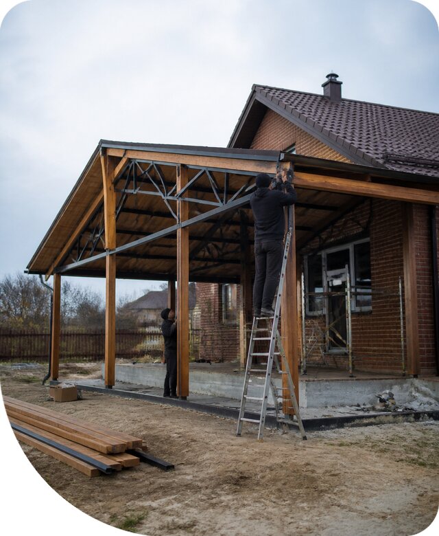 Пристройка навеса к дому и участку в Химках под ключ