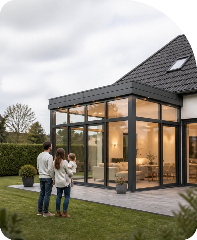 Пристройка с панорамными окнами в Химках от 98487 р. | РадиДОМА-Хмк